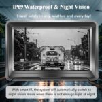 Magnetic Wireless Backup Camera + 5 Inch Monitor System, LASTBUS Solar 2 Split HD Display + Rechargeable Battery IP69 Waterproof Night Vision Rear View Camera for RV Car Trailer Truck Camper - Image 8