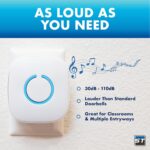 SadoTech Wireless Doorbells for Home, Apartments, Businesses, Classrooms, etc. - 2 Door Bell Ringer & 1 Plug-In Chime Receiver, Battery Operated, Easy-to-Use, Wireless Doorbell w/LED Flash, White - Image 9