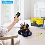 KEYESTUDIO Mini Tank Robot V2 Smart Car Kit for Arduino, IR Infrared and App Remote Control (iOS and Android), Light and Ultrasonic Follow, 8X16 LED Panel, Ultrasonic Obstacle Avoidance,15+ - Image 3