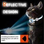 Waterproof Airtag Cat Collar Breakaway, Reflective Cat Collars with Apple Airtag Holder and Qr Code, Adjustable GPS Tracker Kitten Collar Blue - Image 7