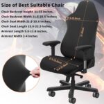 Tatuo Gaming Chair Covers with Armrest Cover Stretchy Polyester Computer Gaming Chair Slipcovers (Black) - Image 5