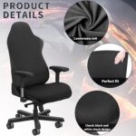 Tatuo Gaming Chair Covers with Armrest Cover Stretchy Polyester Computer Gaming Chair Slipcovers (Black) - Image 7