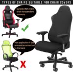 Tatuo Gaming Chair Covers with Armrest Cover Stretchy Polyester Computer Gaming Chair Slipcovers (Black) - Image 8