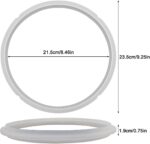2 Pack Silicone Sealing Rings Compatible for Pot 6 Quart Pressure Cookers, Replacement Silicone Gasket Seal Rings Fit IP-DUO60, DUO50, LUX60, LUX50, CSG60, CSG50, for 5/6 Qt Pot, Clear - Image 3