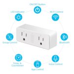 Matter Dual Smart Plug, Work with Apple Home, Siri, Alexa, Google Home, SmartThings, Smart Outlet 15A/1800W Max, Smart Home Automation, APP Remote Control,Timer&Schedule, White, 2-Pack - Image 3