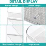 Clear Desk Organizer, Pen Storage Shelves with Drawers, Desk Accessories Holder,Makeup Brush Storage Organizer for Office School Home Supplies (Transparent) - Image 7