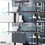 VIVO 24 Inch Clamp-on Privacy and Cable Management Organizer Sleeve, Wire Hider Kit Panel System, Desk Skirt, Black, DESK-SKIRT-24P - Image 5