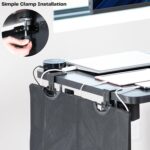 VIVO 24 Inch Clamp-on Privacy and Cable Management Organizer Sleeve, Wire Hider Kit Panel System, Desk Skirt, Black, DESK-SKIRT-24P - Image 9