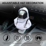 GaRhomxy Car Shifter Knobs Cover Hoodie, Car Gear Shift Knob, Cute Hoodie for Car Gear, Automatic Shift Knobs Decoration, Car Interior Accessories(White) - Image 5