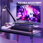 Emart Low Profile Mic Arm, Microphone Boom Arm Stand with Desk Mount, Podcast Streaming Gaming Mike Desktop Holder for Shure sm7b mv7 Blue Yeti Fifine Am8 - Image 4