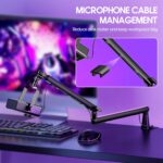 Emart Low Profile Mic Arm, Microphone Boom Arm Stand with Desk Mount, Podcast Streaming Gaming Mike Desktop Holder for Shure sm7b mv7 Blue Yeti Fifine Am8 - Image 7