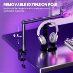Emart Low Profile Mic Arm, Microphone Boom Arm Stand with Desk Mount, Podcast Streaming Gaming Mike Desktop Holder for Shure sm7b mv7 Blue Yeti Fifine Am8 - Image 8