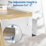 Litwaro Desk Side Storage, No Drill Laptop Holder with Magnetic Pen Holder, Under Desk Laptop Mount with Sticky Headphone Holder, Hanging Desks Organizer Fits Flat Edges 0.4" to 2" (White) - Image 3