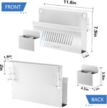 Litwaro Desk Side Storage, No Drill Laptop Holder with Magnetic Pen Holder, Under Desk Laptop Mount with Sticky Headphone Holder, Hanging Desks Organizer Fits Flat Edges 0.4" to 2" (White) - Image 8
