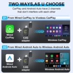 Mini Android Auto and Wireless CarPlay Adapter Convert Factory Wired to Wireless Dongle, USB CarPlay Wireless Stick AA Adapter for iOS 12+/Android No Delay - Image 3