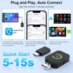 Mini Android Auto and Wireless CarPlay Adapter Convert Factory Wired to Wireless Dongle, USB CarPlay Wireless Stick AA Adapter for iOS 12+/Android No Delay - Image 6