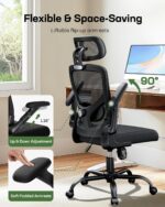 Totnz Ergonomic Mesh High Back Desk Chair with 2D Armrest and Headrest, Adjustable Lumbar Support, Swivel Office Chair for Big and Tall Users - Image 4