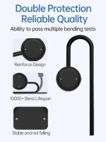 Charging Cable for Amazfit Bip 6 Smart Watch,WUNIAK Magnetic Charging Base&USB Flexible Cable Set for Amazfit Bip 6 Smartwatch,1 Set - Image 4