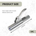 1 PC Car Grease Gun Coupler, High-Pressure Double Handle Grease Nozzle Locking Pliers Grease Nozzle, Manual Pneumatic Gear Self-Locking Universal, Compatible with 1/8" NPT Connector (Silver) - Image 3
