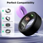 TiMOVO 6Pack Ring Case Compatible with Oura Ring Gen 4/Gen 3/Galaxy Ring/Ring AIR/RingConn, Anti-Scratch Elastic Silicone Oura Ring Cover for Women Men, Size S Black/Gray/Purple - Image 3