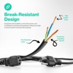3 Prong Power Cord 15ft Long C13 Universal AC Electric Cable Replacement for Computer, Monitor, Printer, Desktop, PC, PSU Power Supply - Image 4