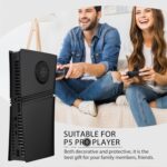 DOBEWINGDELOU Faceplate for PS5 Pro Digital Edition with Cooling Vent and Dust Filter, Face Plate Console Accessories Cover ABS Dustproof Replacement Side Shell Case Black - Image 6