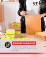enKo [6 Rolls, 2100 Labels] Address, Shipping & Barcode Labels 30252 - Yellow (1-1/8" x 3-1/2") Compatible for Dymo LabelWriter & Rollo Printer - Image 7