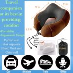 Travel Pillow - 100% Memory Foam - Travel Pillows for Airplane - Neck Pillow Airplane and Car Use - Memory Foam Travel Neck Pillow - Travel Essentials for Women and Men (Orange) - Image 4