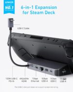 Anker Steam Deck Docking Station for Steam Deck (OLED/LCD) /ROG Ally/Legion Go(Not for Rog Ally X), 6-in-1 USB C Hub with HDMI 4K@60Hz, 1Gbps Ethernet, 2 USB A and 1 USB C Port, 100W Fast Charging - Image 3