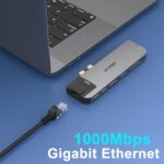 MOKiN USB C Multiport Adapter Hub Mac Dongle for MacBook Pro/Air with 4K HDMI Port, Gigabit ethernet, 2 USB, TF/SD Card Reader, USB-C 100W PD and Thunderbolt 3 - Image 8