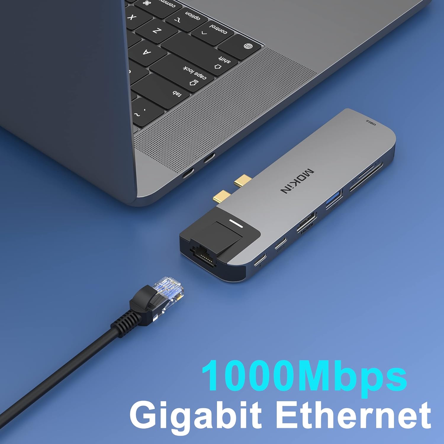 MOKiN USB C Multiport Adapter Hub Mac Dongle for MacBook Pro/Air with 4K HDMI Port, Gigabit ethernet, 2 USB, TF/SD Card Reader, USB-C 100W PD and Thunderbolt 3 - Image 8