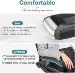 Office Chairs - Ergonomic Gaming Executive Desk Chairs with Flip-up Armrests and Lumbar Support, Adjustable Swivel Rolling Chair,Grey - Image 6