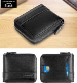 Admetus Men's Genuine Leather Short Zip-around Bifold Wallet - Image 3