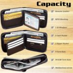 Admetus Men's Genuine Leather Short Zip-around Bifold Wallet - Image 5