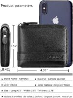 Admetus Men's Genuine Leather Short Zip-around Bifold Wallet - Image 6