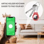Airtag Keychain Holder Aluminum-Compatible with Apple AirTag Tracker,with Keychain Airtag Holder for Case，Suitable for Luggage, Keys, Backpacks, Pets, etc.(red) - Image 3