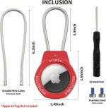 Airtag Keychain Holder Aluminum-Compatible with Apple AirTag Tracker,with Keychain Airtag Holder for Case，Suitable for Luggage, Keys, Backpacks, Pets, etc.(red) - Image 7