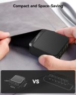 USB C Fast Charger Block, 160W 8 Port GaN Charging Station Hub Brick Power Strip, PD PPS 65W Laptop Adapter for Multiple Devices MacBook Pro/Air, iPad iPhone, Surface, Galaxy, 6ft Cord (Black) - Image 5