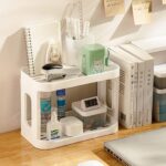 2PCS Kitchen Spice Rack or Bathroom Countertop Organizer, 2-Tier Desk Organizers，Mail Holder for Office Desk Organization, Gift for Teachers, Classmates, and Friends,White - Image 5