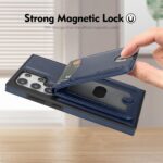 Compatible with Magsafe 2 in 1 Detachable Galaxy S25 Ultra Wallet Case with Card Holder,Women Men Magnetic PU Leather RFID Blocking Flip Kickstand Credit Slots for Galaxy S25 Ultra,Blue - Image 5