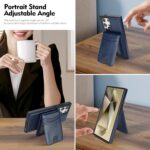 Compatible with Magsafe 2 in 1 Detachable Galaxy S25 Ultra Wallet Case with Card Holder,Women Men Magnetic PU Leather RFID Blocking Flip Kickstand Credit Slots for Galaxy S25 Ultra,Blue - Image 6