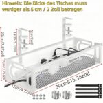 Under Desk Cable Management Tray - Management Organizers Holder, Management Under, No Drill to Desk Cable Raceway, Under Storage for Office, Kitchens, Home (White) - Image 3