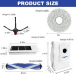 Replacement Accessories Compatible with Yeedi M12 Ultra Plus/ M12 PRO+ Robot Vacuum Cleaner.（2 Main Brush,6 Side Brushes,6 Hepa Filters,6 Mop Pads,6 dust Bags） - Image 8