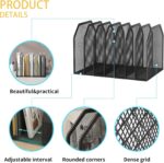 7 Section Metal Vertical File Sorter & Folder Rack | File Holder Organizer for Desk | Space-Saving Desk Organizer (12.8"x8.5"x7.9") - Image 4