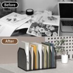 7 Section Metal Vertical File Sorter & Folder Rack | File Holder Organizer for Desk | Space-Saving Desk Organizer (12.8"x8.5"x7.9") - Image 5