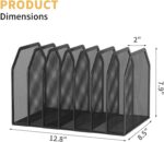 7 Section Metal Vertical File Sorter & Folder Rack | File Holder Organizer for Desk | Space-Saving Desk Organizer (12.8"x8.5"x7.9") - Image 6