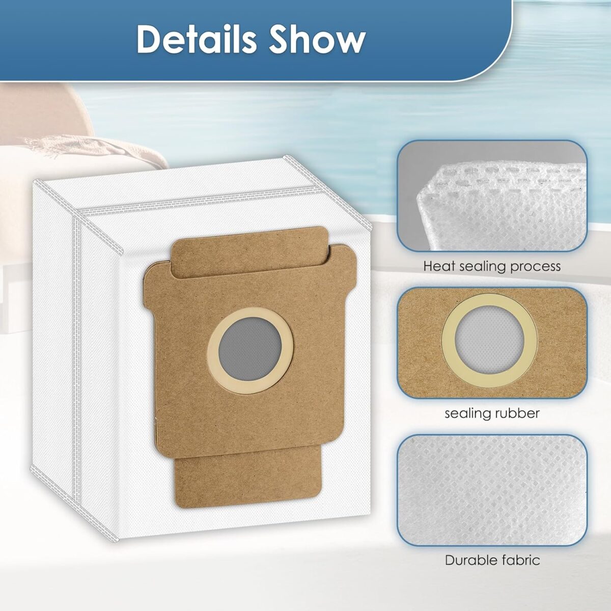 (10 Pack) Q0520 Q052020 Replacement Dust Bags Compatible With iRobot Roomba Vacuum 2 Essential Robot with AutoEmpty Dock Q0250, Vacuum Bag, Dsiposal Bag Accessories Kit - Image 5