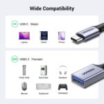 UGREEN USB C to USB 3.0 Adapter 5Gbps OTG Cable Type C Male to USB A Female Nylon Braided Aluminum Compatible with iPhone 15 Plus Pro Max MacBook Pro Air iPad Pro Galaxy S24 (Blue) - Image 3