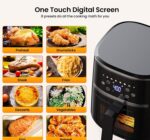 Adoolla Air Fryer Oven 5 Qt Large Oil Free Touch Screen 1500W Mini Oven Combo with 7 Accessories, One-Touch Digital Controls, Nonstick Tray & Dishwasher-Safe Detachable Square Basket, Timer - Image 4