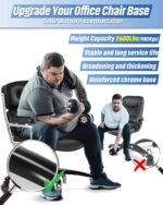 Sytopia 28''(70cm) Heavy Duty Office Chair Base Replacement (2600Lbs), Managerial Executive Chair Base Reinforced Metal Leg, Universal Caster and Gas Cylinder Size, Black - Image 4